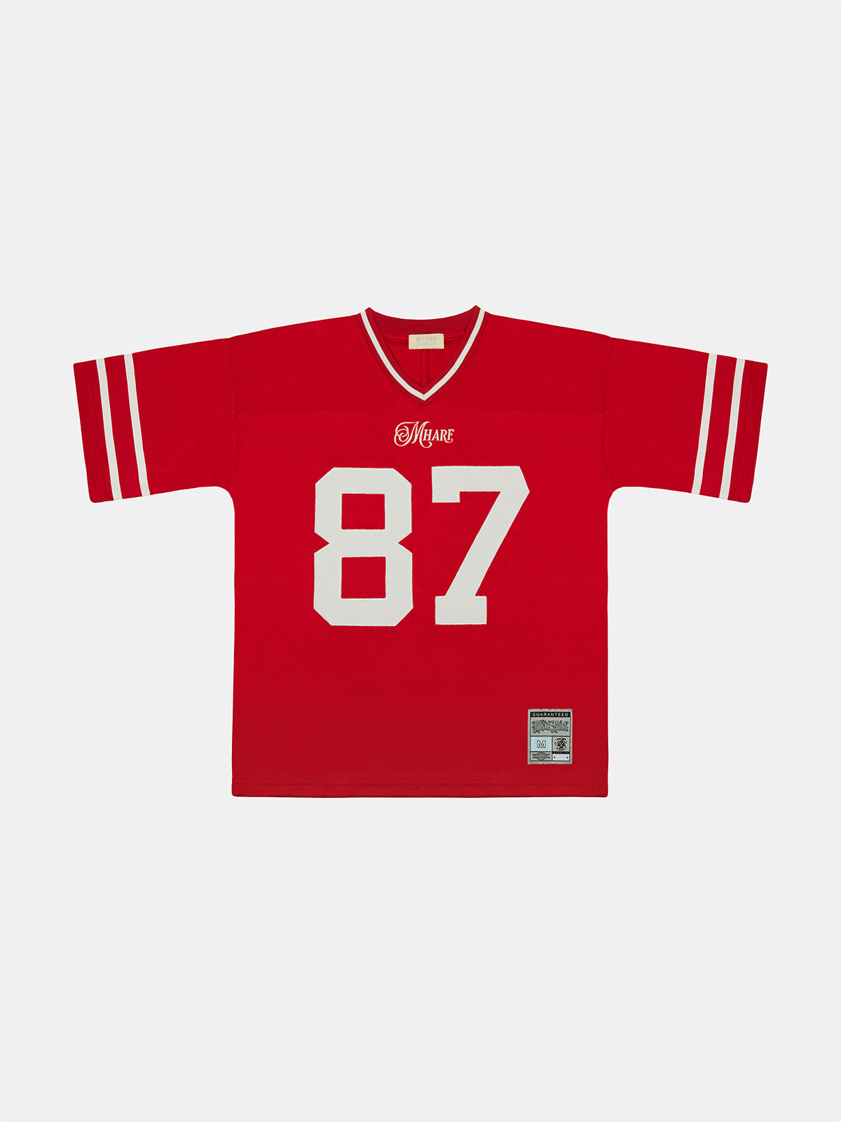 MHARF Red 87 Patch Embroidery Bar Stripe Hockey Jersey