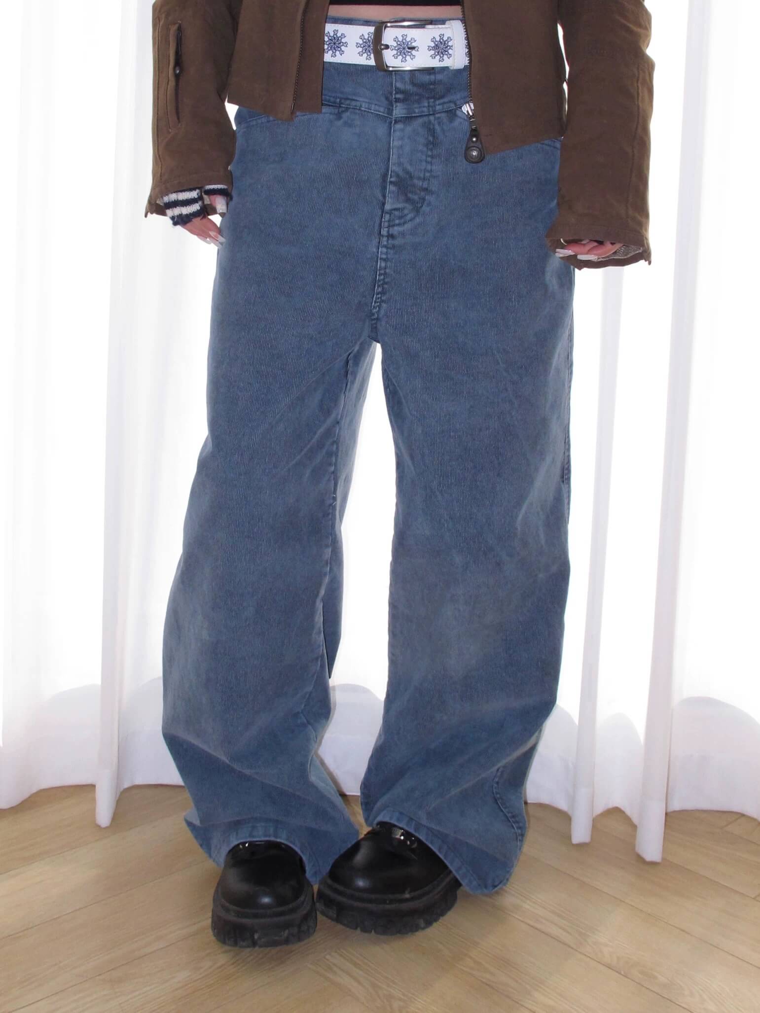 EVILKNIGHT(EK) Vintage Washed Distressed Corduroy Pants