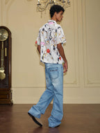 YADcrew Crossover Waist Washed Jeans