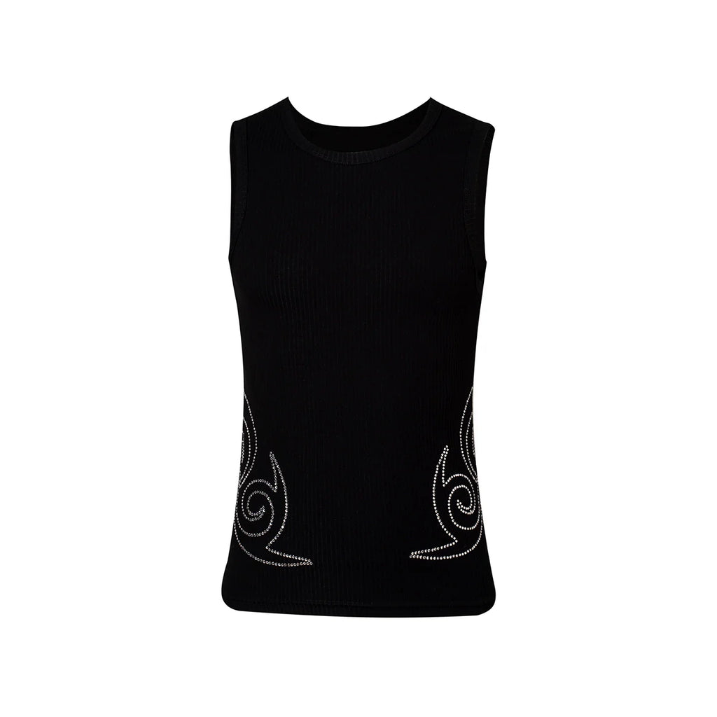 KARMANISTIC Rhinestone Embellished Tank Top