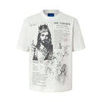 YADcrew Jesus Print Black Stone Studded Tee