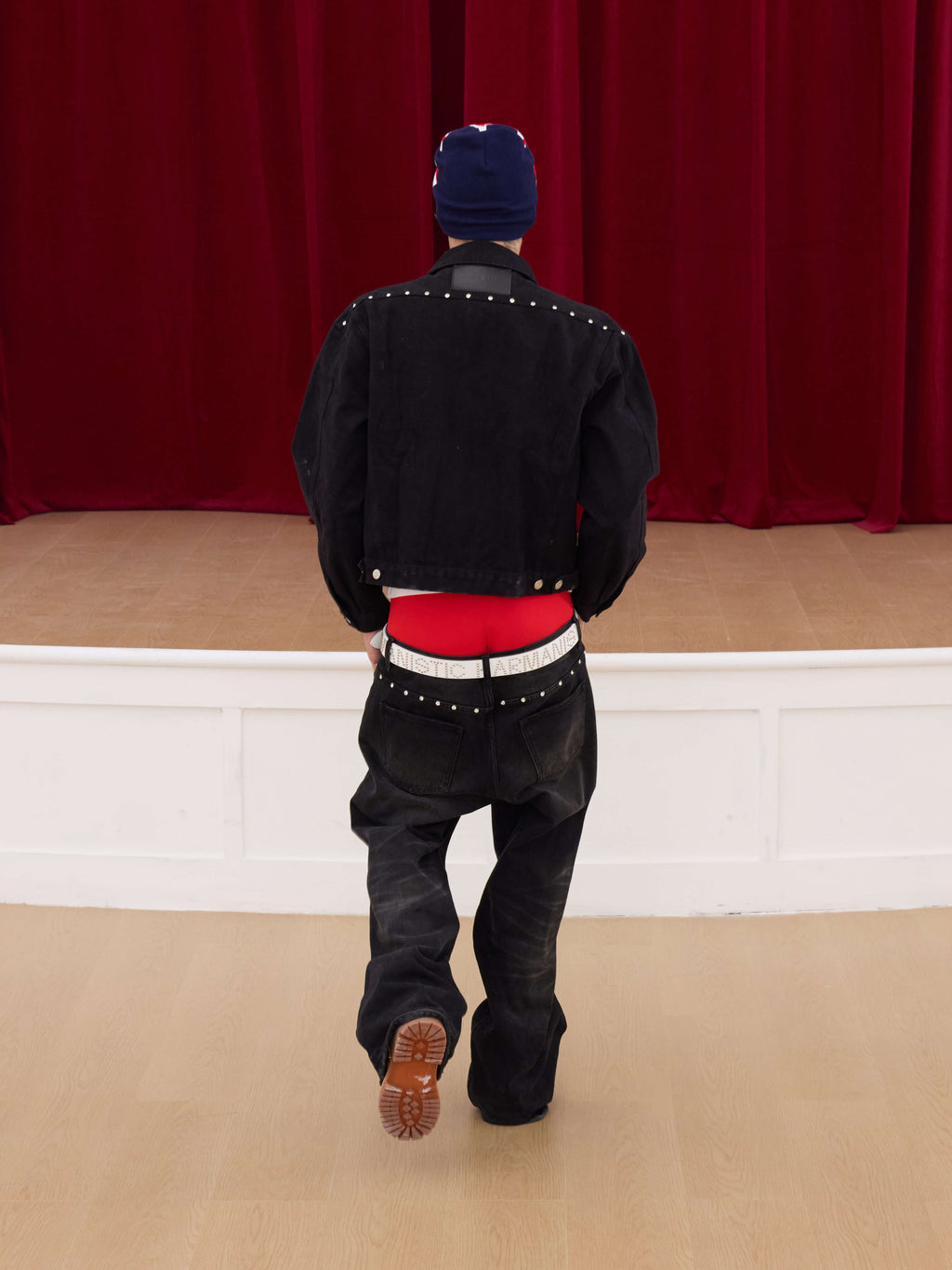 KARMANISTIC Diamond Studded Short Denim Jacket