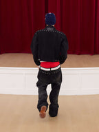 KARMANISTIC Diamond Studded Short Denim Jacket