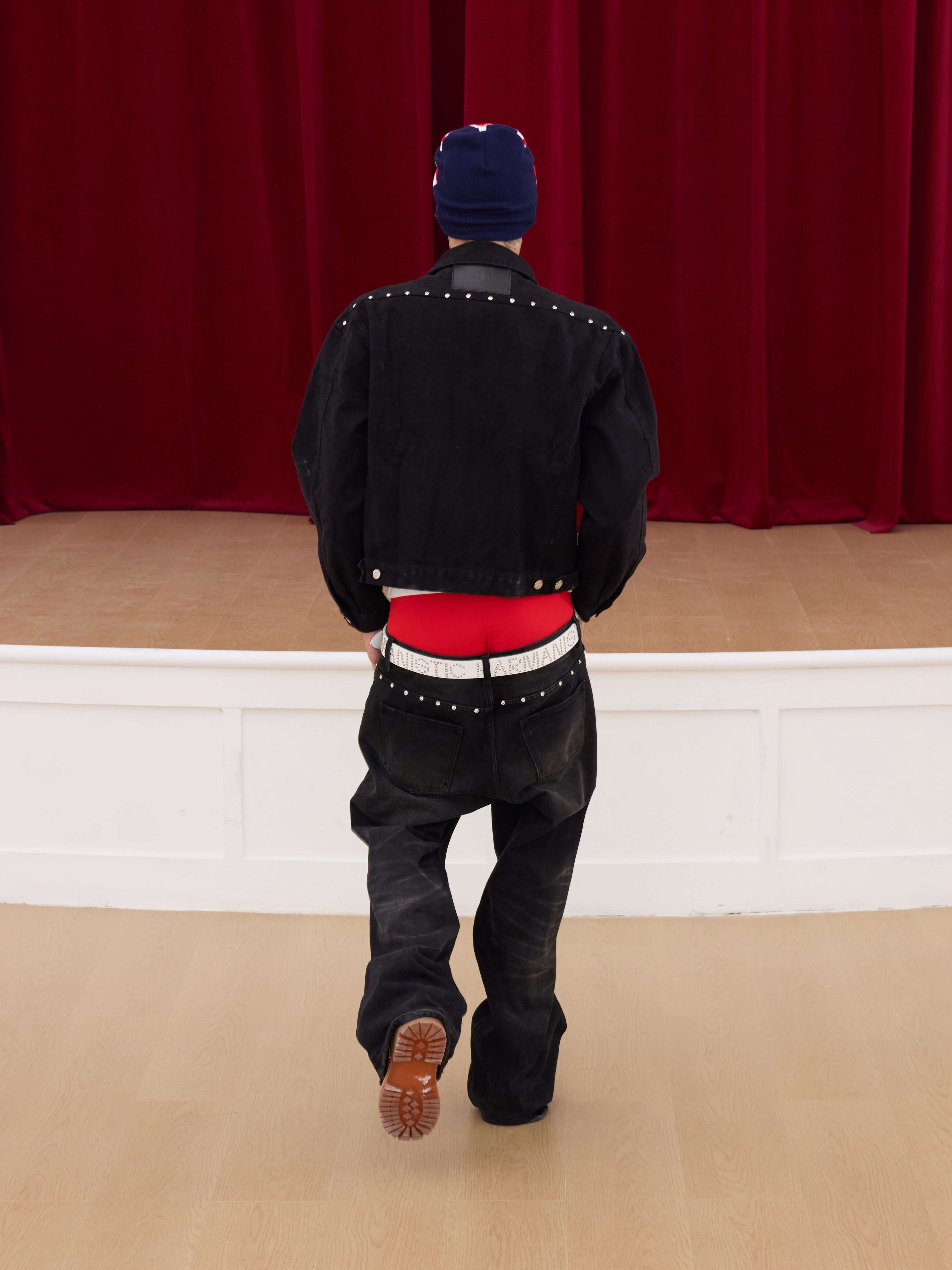KARMANISTIC Diamond Studded Short Denim Jacket
