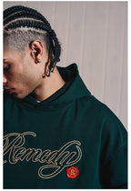 Remedy Metal Wax Seal 3D Logo Embroidered Hoodie