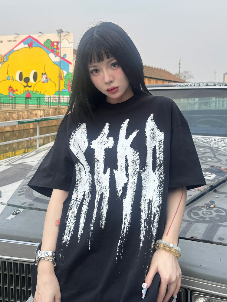 Small Town Kid Brush Paint Hand-Painted Print Tee