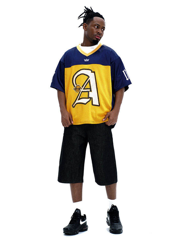 F3F Select Big Letter A Color Block Mesh Short Sleeve Jersey