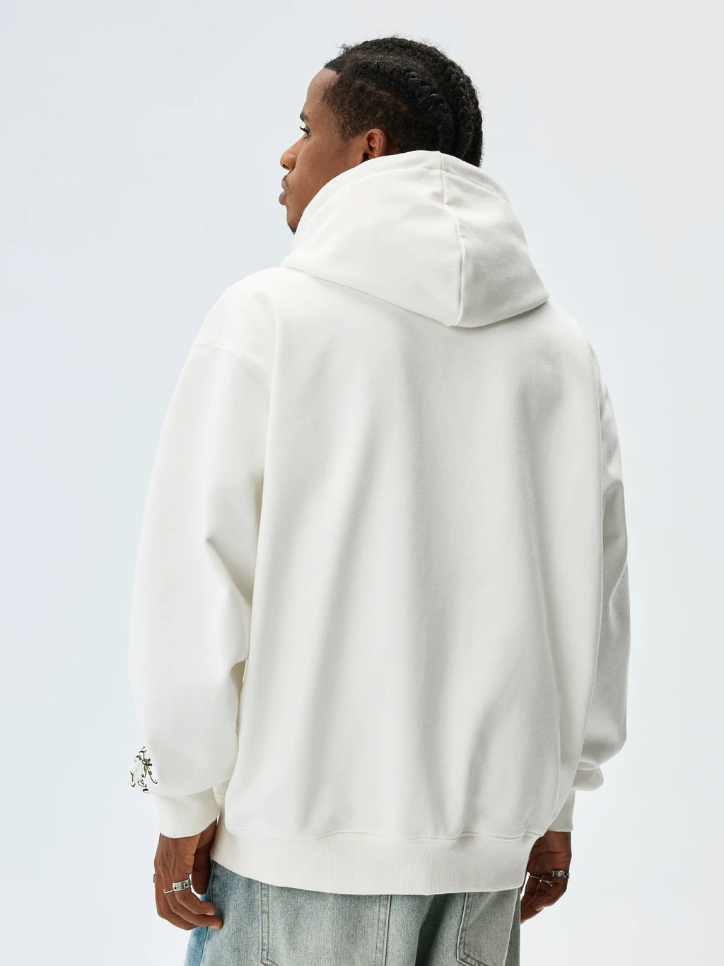 MEDM Flower Logo Embroidered Zip-Up Hoodie