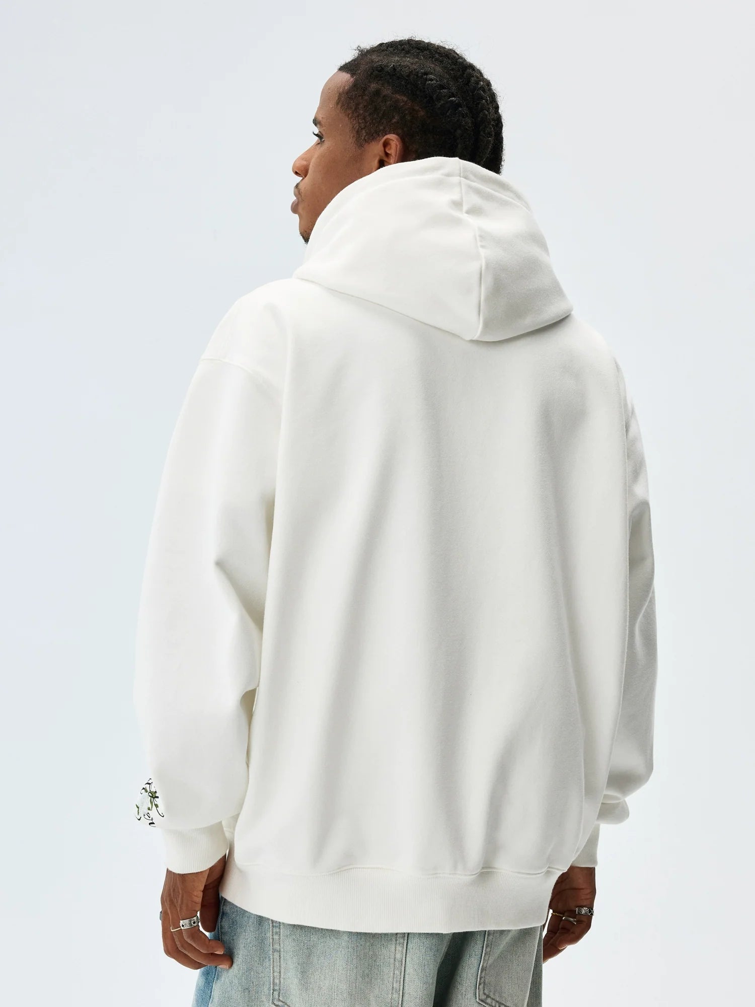 MEDM Flower Logo Embroidered Zip-Up Hoodie