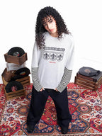 F3F Select Layered Stripe Long Sleeve Waffle Tee
