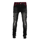 TGFCLUB Plaid Patchwork Waistband Skinny Jeans