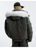MEDM Detachable Fur Metal Snaps Down Jacket