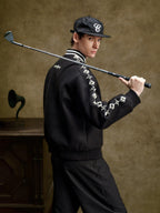 YADcrew Pearl Studded Metal Button Varsity Jacket