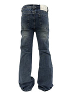 KARMANISTIC Washed Distressed Flared Jeans