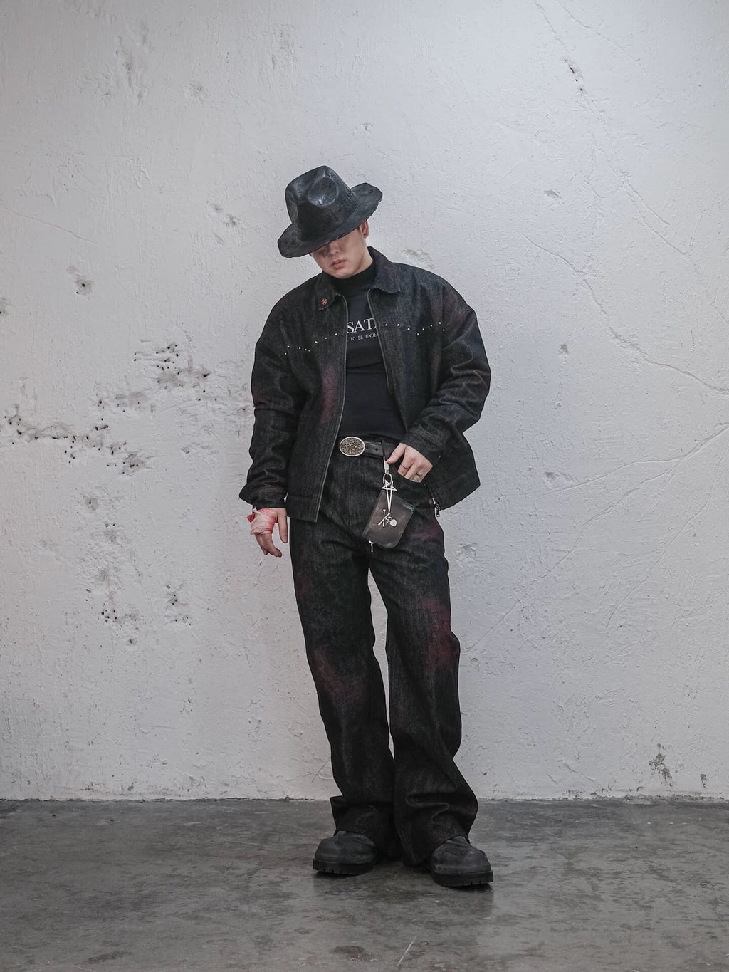 UNDERWATER Studded Western Denim Jacket