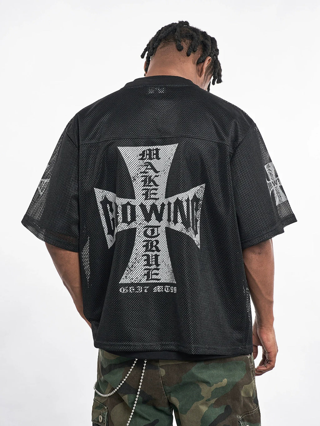 F3F Select Cross Print Mesh Jersey