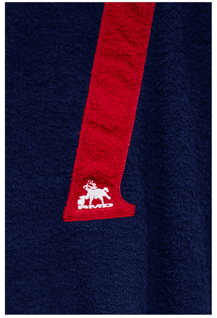 Remedy Number Patch Embroidered Polo Knit Sweater