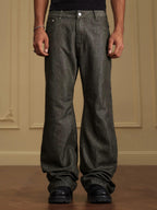 YADcrew Olive Green Metallic Thread Jeans
