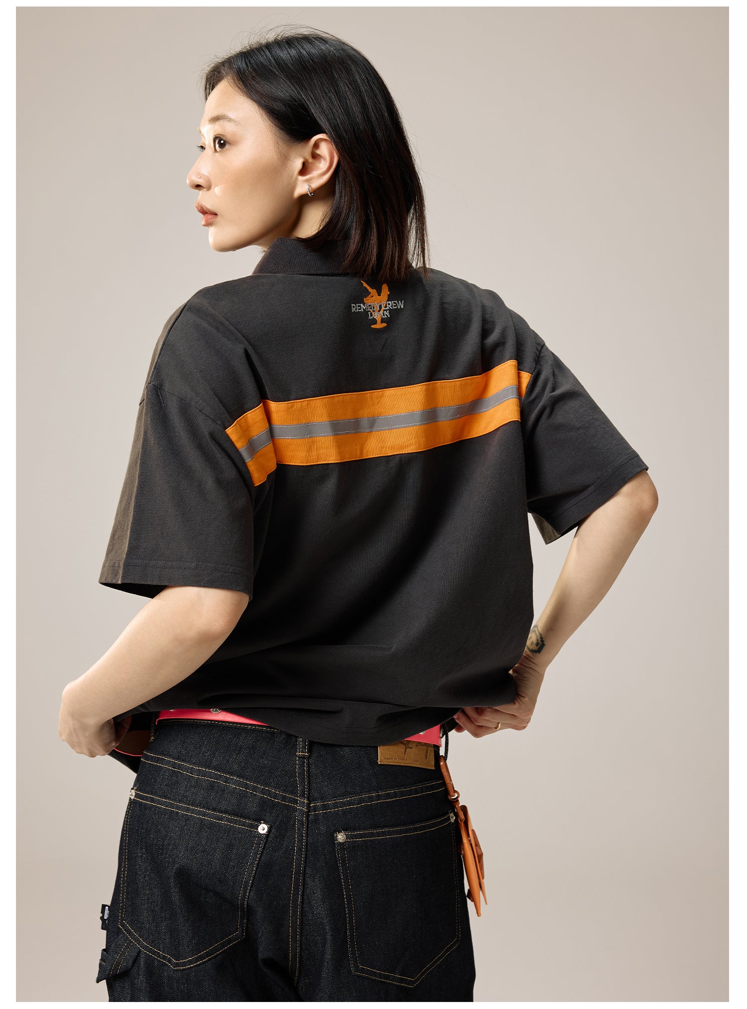 Remedy Cocktail Glass Girl Embroidery Polo Shirt