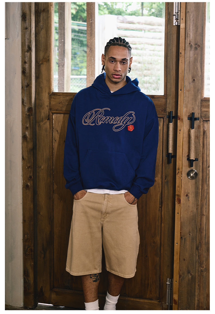 Remedy Metal Wax Seal 3D Logo Embroidered Hoodie