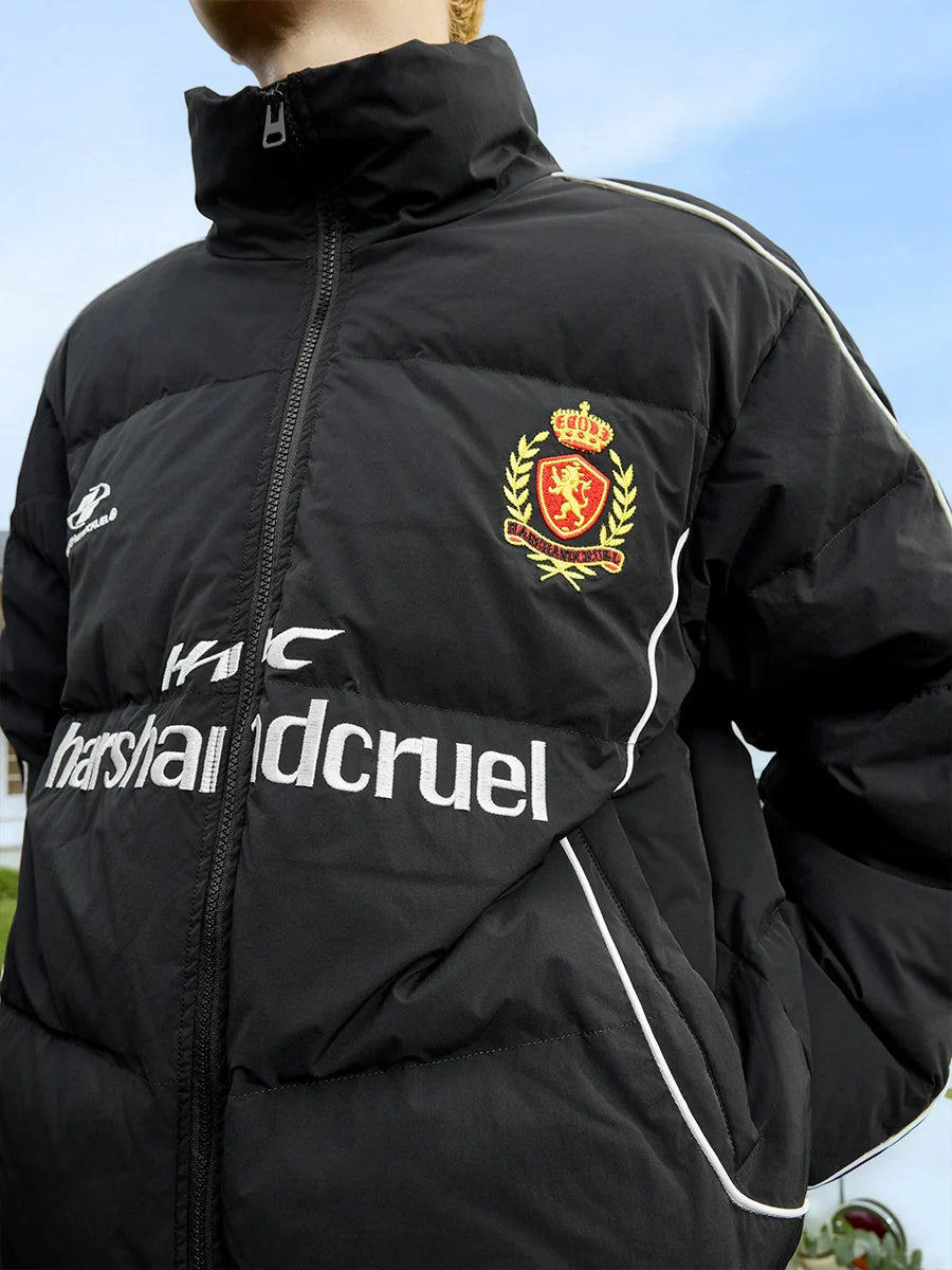 Harsh and Cruel Football Club Embroidered Down Jacket
