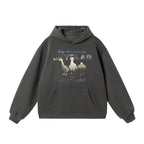 JHYQ Vintage Lucky Duck Print Hoodie