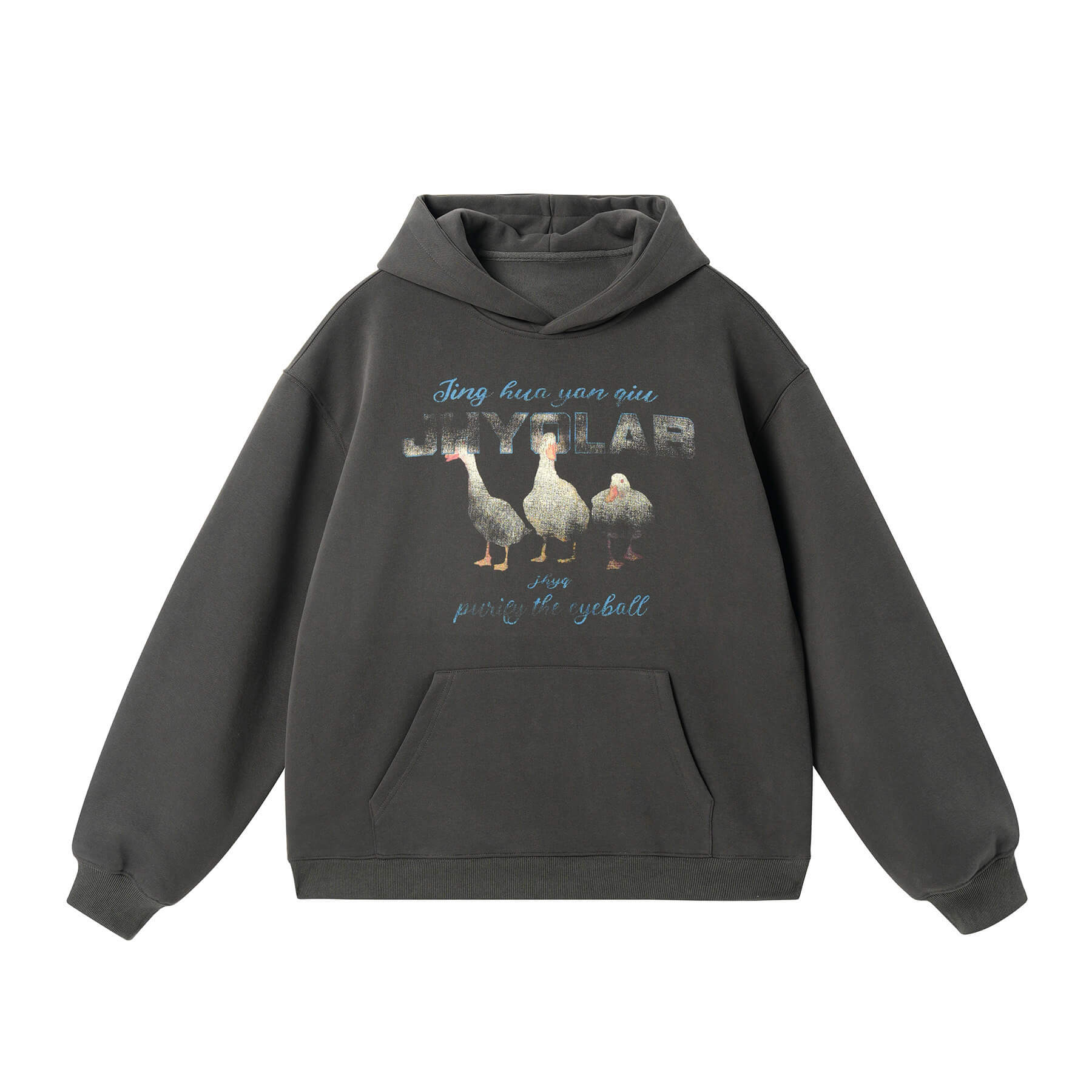 JHYQ Vintage Lucky Duck Print Hoodie