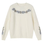 MEDM Floral Embroidered Mohair Knit Sweater