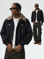 MEDM Detachable Collar Suede Jacket