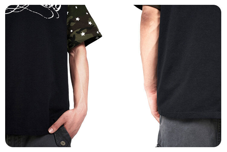 F3F Select Star Print Raglan Color Block Tee