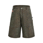 Remedy Leopard and Camouflage Work Painter Baggy Shorts