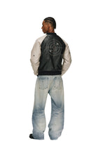ANTIDOTE Bullseye Color Diamond Studded Leather Baseball Jacket