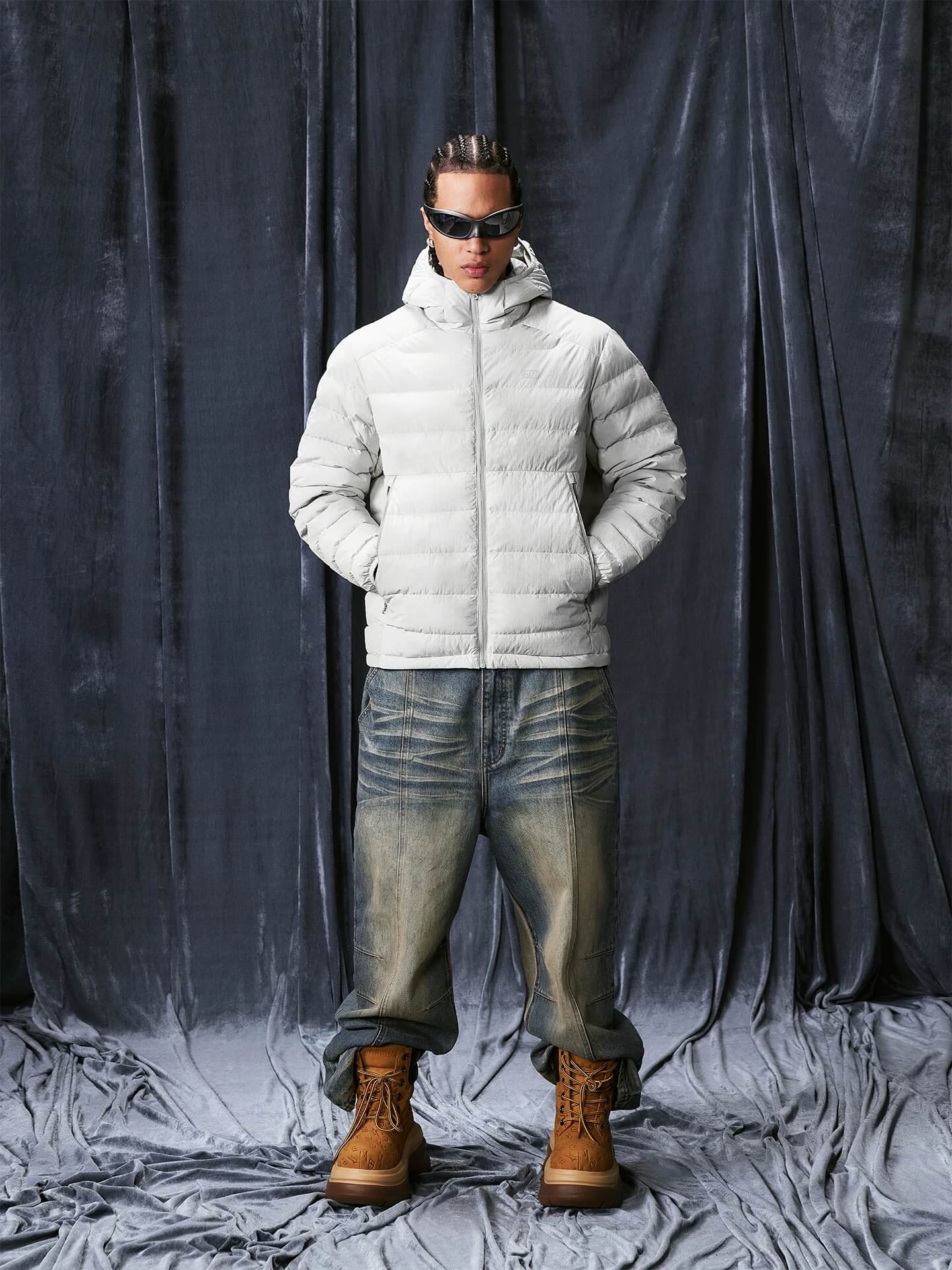 1807 Washed Fade Nylon Lightweight Down Jacket