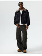 MEDM Detachable Collar Suede Jacket