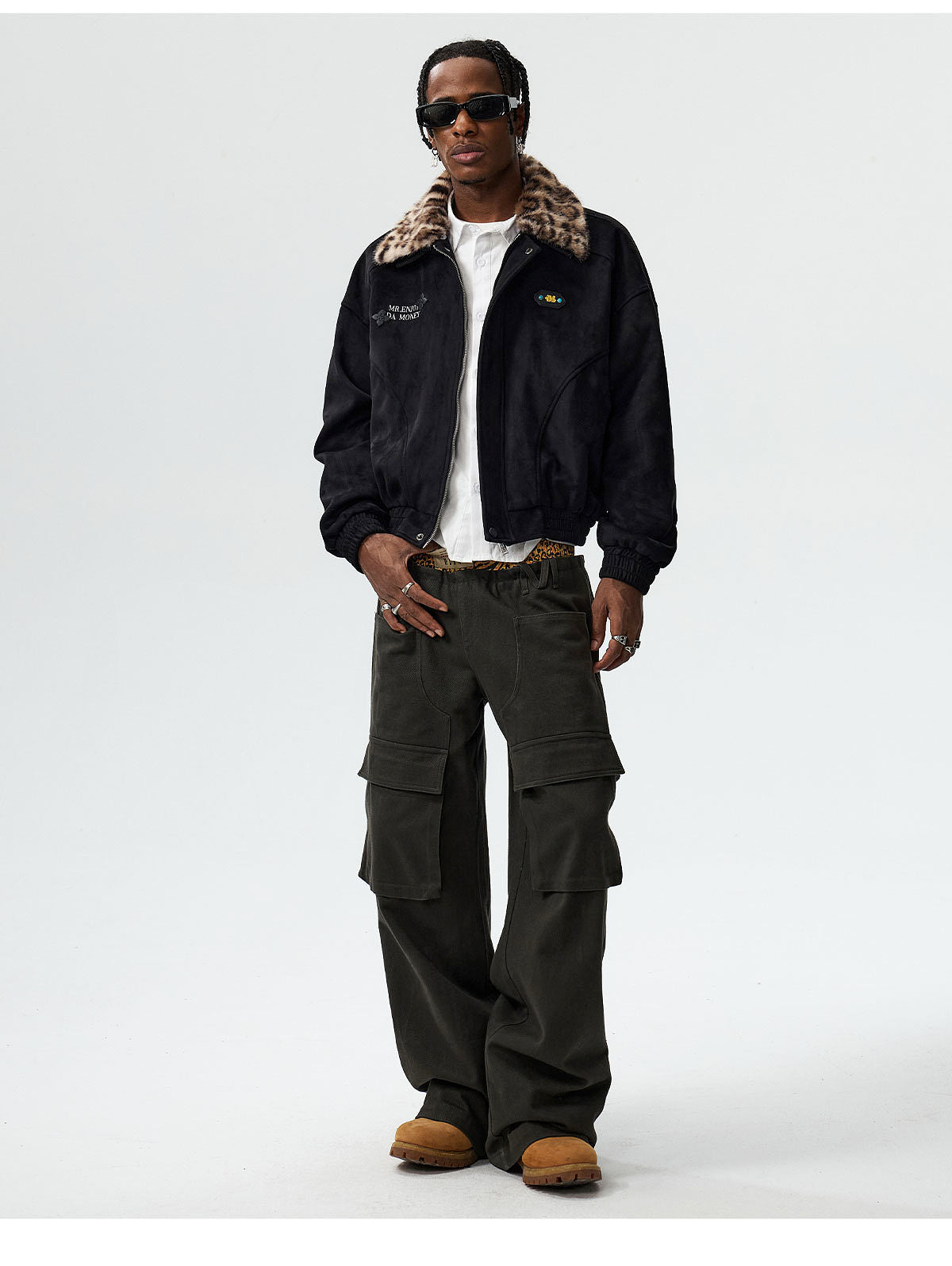 MEDM Detachable Collar Suede Jacket