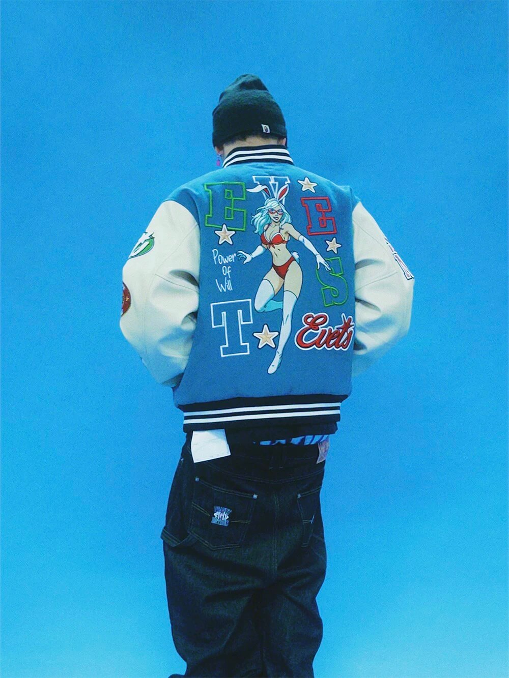 EVETS Embroidered Badge Varsity Jacket