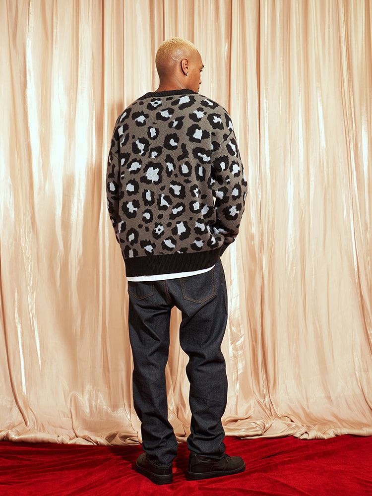 VOTE Leopard Knitted Cardigan