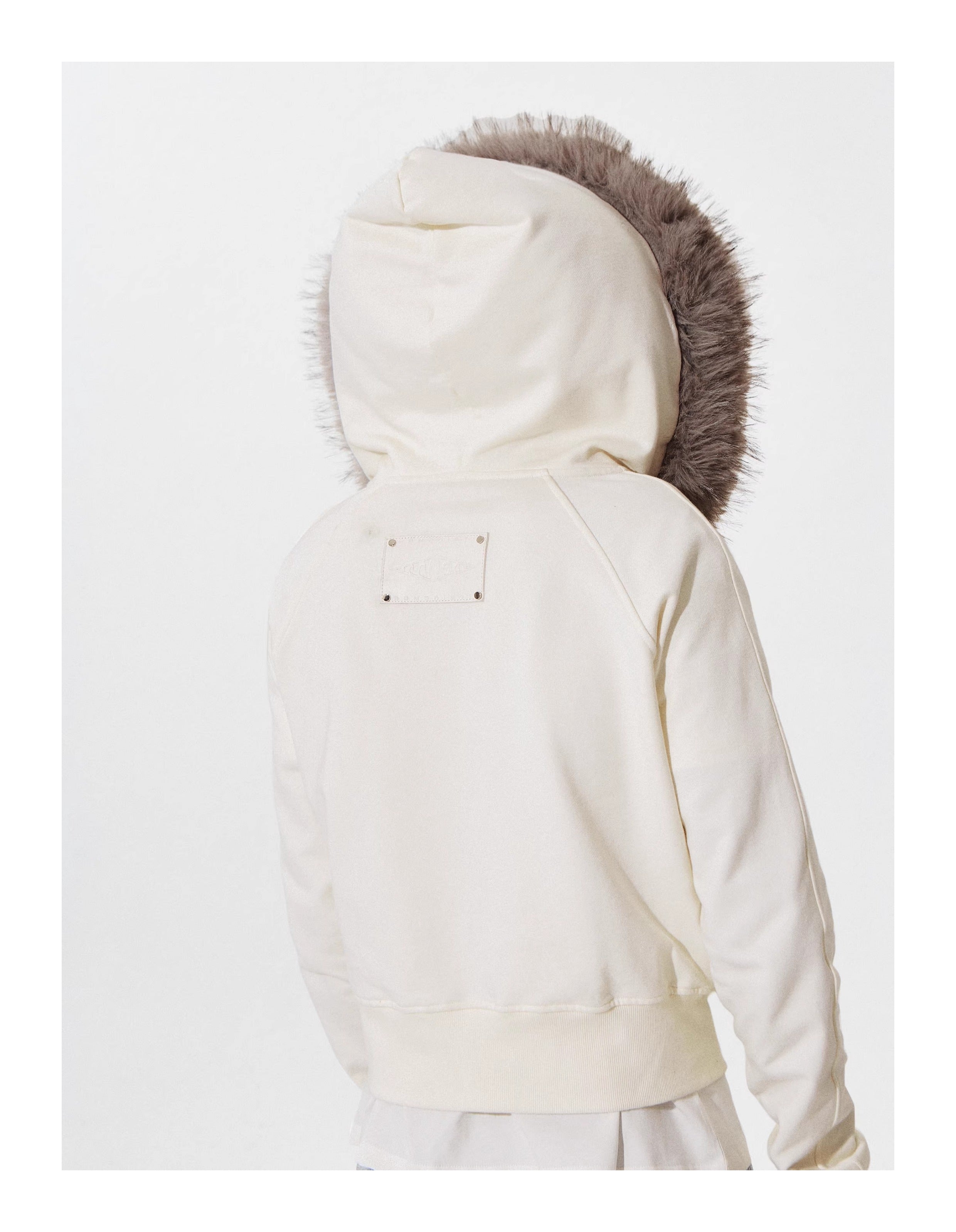 KARMANISTIC Fur Collar Hooded Jacket