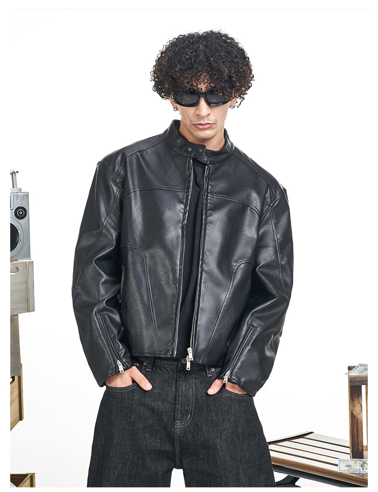 F3F Select Glossy PU Leather Racing Jacket