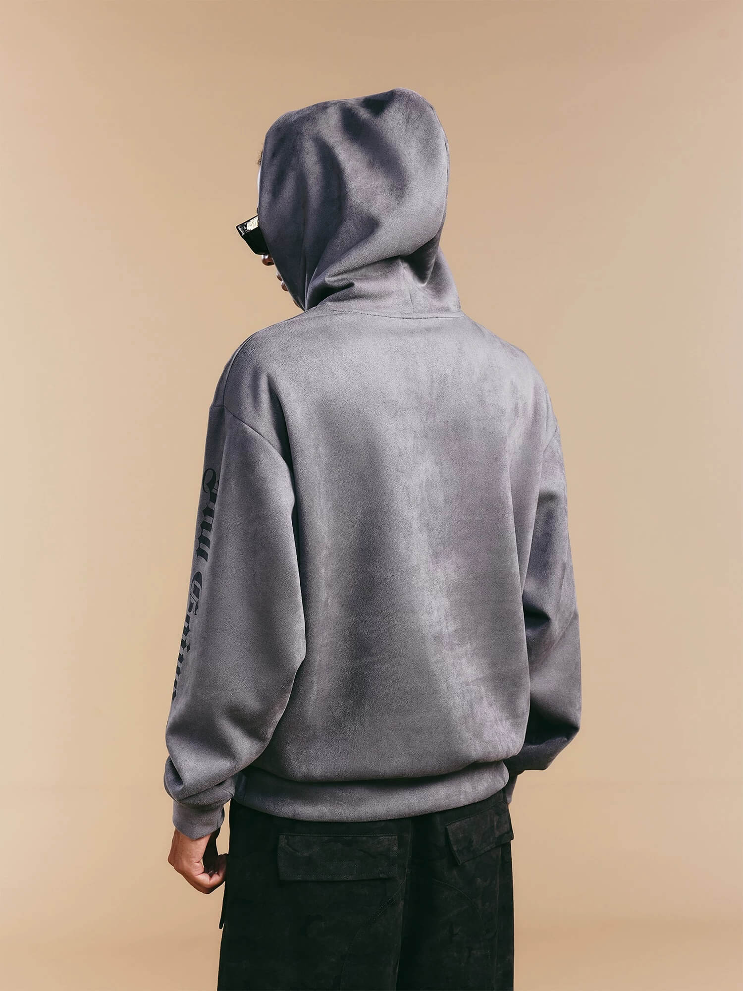 1807 Gothic Burnout Suede Hoodie