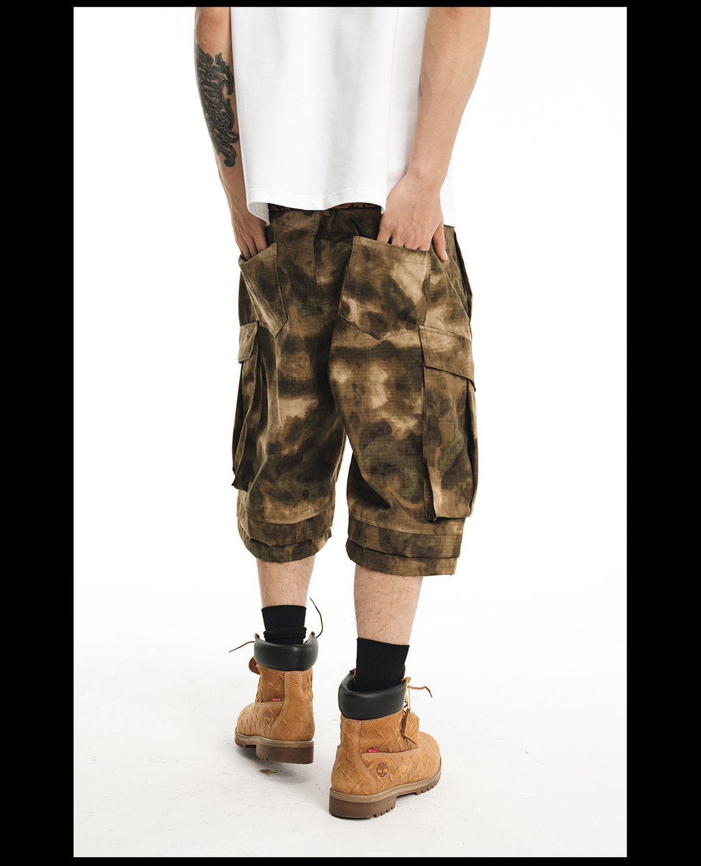 NOVACAM Camouflage Multi-Pocket Baggy Cargo Shorts