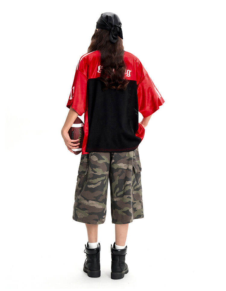 F3F Select Big Letter A Color Block Mesh Short Sleeve Jersey