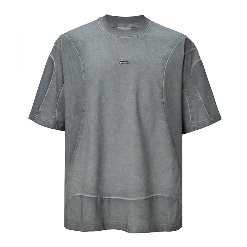 F2CE Deconstructed Stitching Mud Dyed Metal Logo Tee