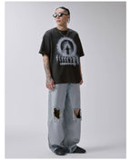 F2CE Inside Out Washed Distressed Ripped Jeans