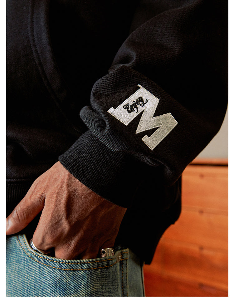 MEDM Basic Logo Embroidery Zip Up Hoodie