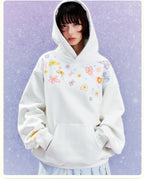 MEDM Graffiti Flower Print Hoodie