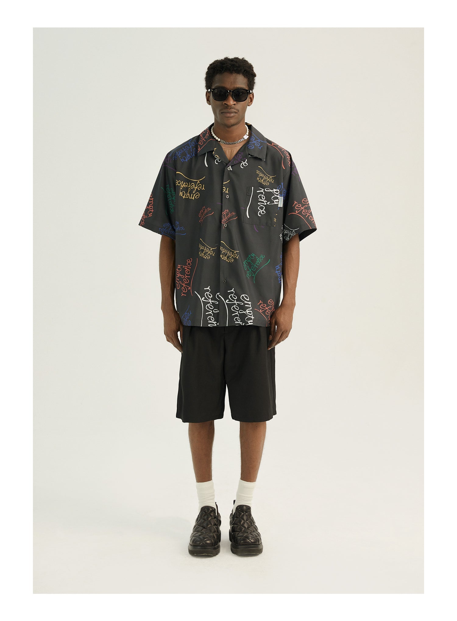 EMPTY REFERENCE Colorful Logo  Short Sleeve Shirt
