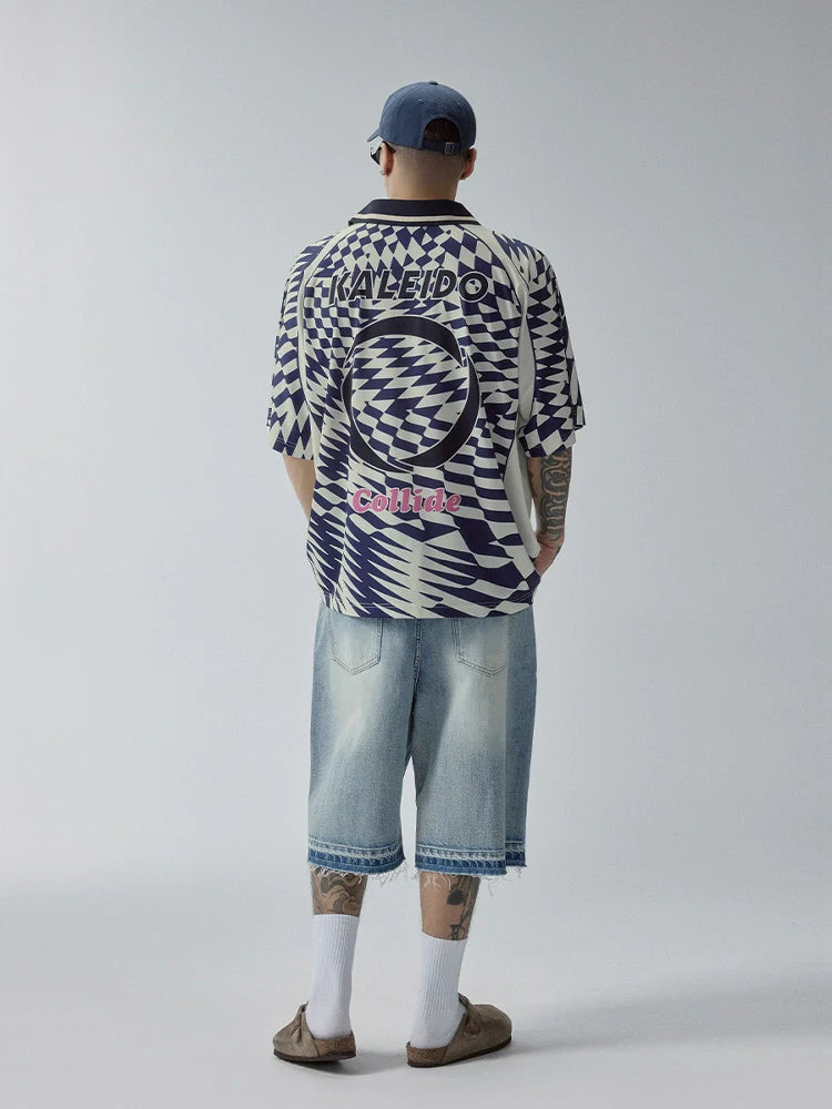 F2CE Vortex Plaid Soccer Polo Jersey Shirt