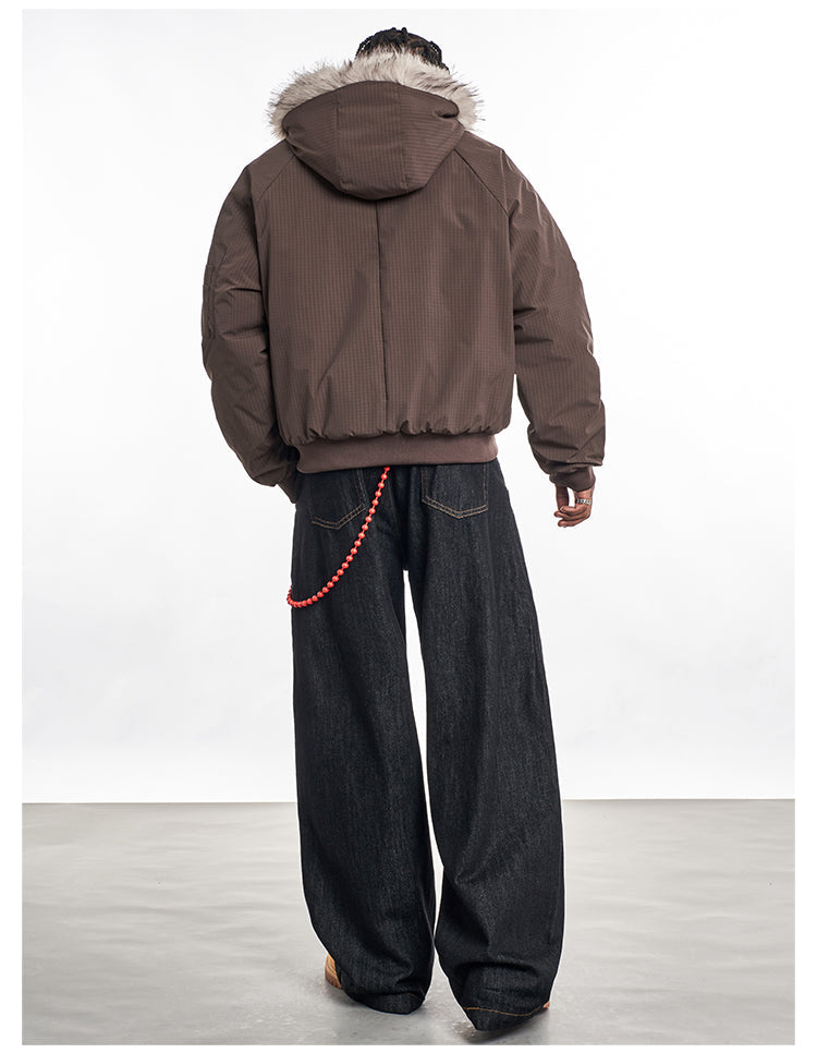 F3F Select Fur Lining Hoodie MA-1 Bomber Flight Jacket