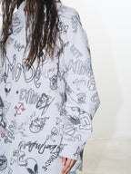 BLIND NO PLAN Graffiti Digital Print Long Sleeve Shirt